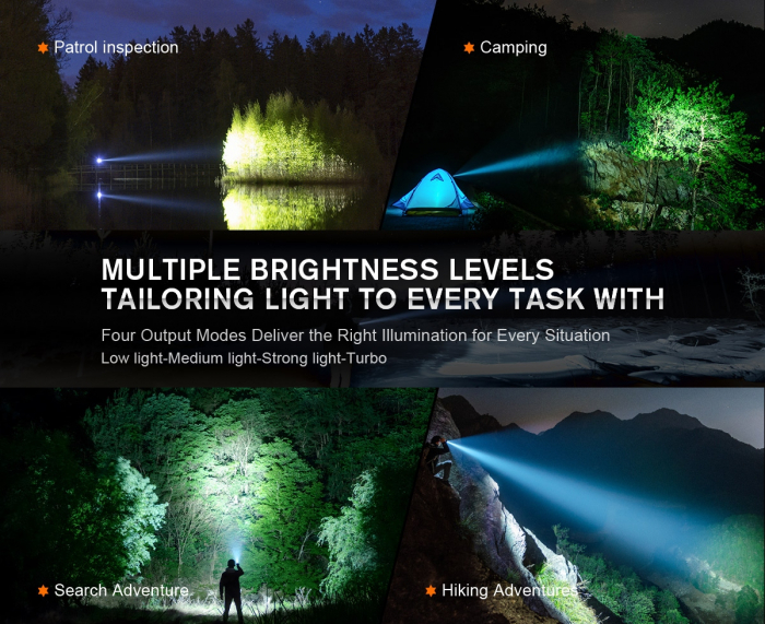Lanterna tactica LED Godfire TF01 cu fascicul lung pana la 1000m, 1371lm, aliaj aluminiu, 4800mAh, 245g, 5 moduri [10]