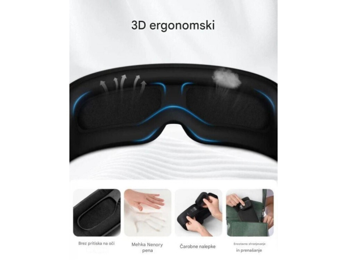 Masca de somn RENPHO EyeSnooze Aroma cu Bluetooth, muzica, aromaterapie si incalzire, confort ochi, pliabila, relaxare ochi, somn odihnitor, negru [4]