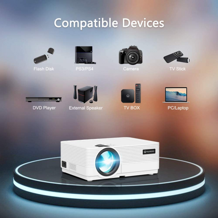 Mini Videoproiector Vankyo Leisure 470C, 4000 Lumeni, LED, HDMI, SD, AV, VGA, USB, Geanta, Telecomanda [3]