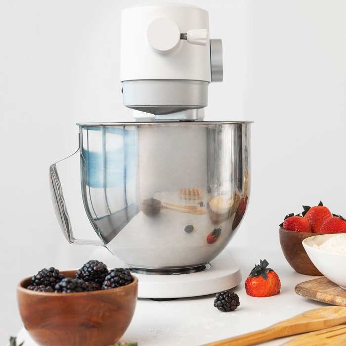 Mixer cu bol din inox Cecotec Twist&Fusion 4000 Luxury White, 800 W, Bol 5.2 L inox, 8 Viteze,afisaj digital, timer, accesorii incluse [7]