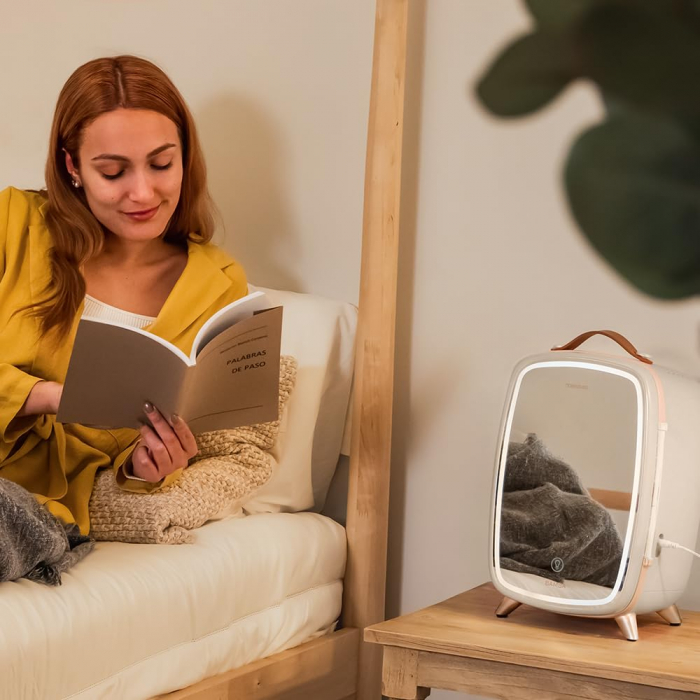 Mini Frigider pentru cosmetice Cecotec CoolingBeauty 6000 Mirror, 6l, Usa cu oglinda exterioara, lumina LED cu 3 intensitati, racire pana la 10ºC [9]