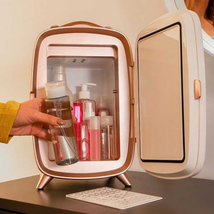 Mini Frigider pentru cosmetice Cecotec CoolingBeauty 6000 Mirror, 6l, Usa cu oglinda exterioara, lumina LED cu 3 intensitati, racire pana la 10ºC [6]