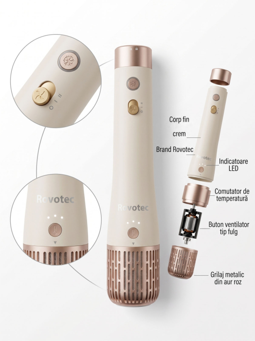 Ondulator Multistyler Rovotec Airflow Premium, 7 in 1, Tehnologie Coanda, Uscator Profesional, Indreptare par, 1500 W, 2 Trepte de viteza, 3 Trepte de temperatura [3]