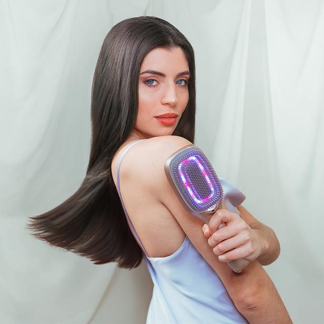 Perie Cecotec HairCare Revitalize Champagne, revitalizare si reparare par, 5 tehnologii: vibratii, ioni negativi, microcurenti EMS, laser de putere redusa (LLLT), lumina LED rosie si albastra [3]