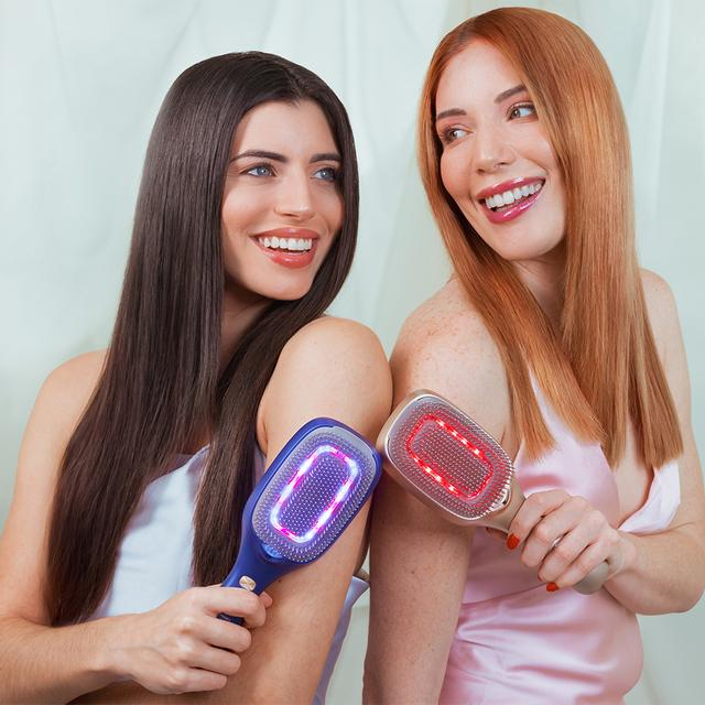 Perie Cecotec HairCare Revitalize Champagne, revitalizare si reparare par, 5 tehnologii: vibratii, ioni negativi, microcurenti EMS, laser de putere redusa (LLLT), lumina LED rosie si albastra [12]