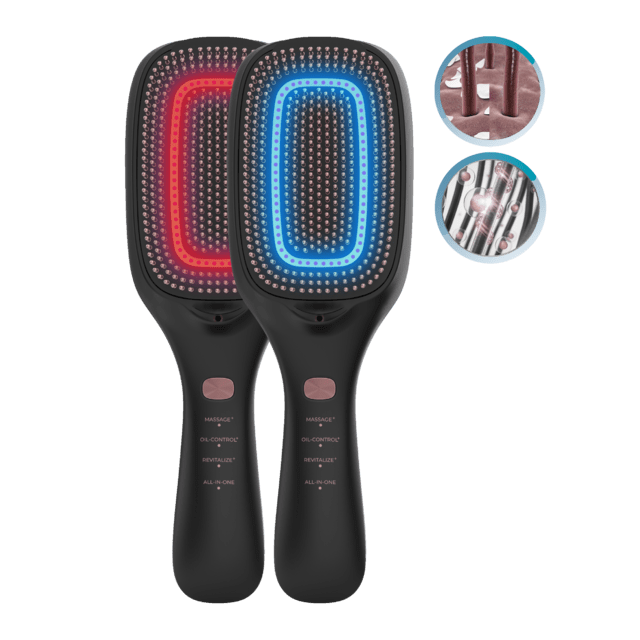 Perie Cecotec HairCare Revitalize Champagne, revitalizare si reparare par, 5 tehnologii: vibratii, ioni negativi, microcurenti EMS, laser de putere redusa (LLLT), lumina LED rosie si albastra [10]