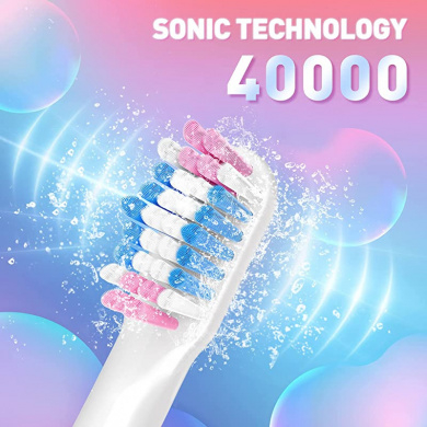 Periuta de dinti electrica ATMOKO AMHP141 cu 10 capete DuPont, 3D, 3 moduri, temporizator 2 min, 40000 pulsatii/min - Culoare Roz [4]