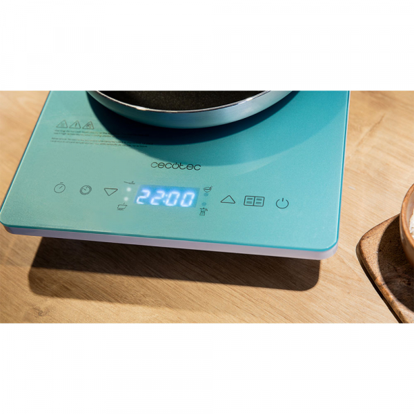 Plita cu inductie Cecotec Full Crystal Scarlet, 2000W, Touch control, 2000W, cu ecran digital, control tactil, 10 niveluri, Albastru [7]