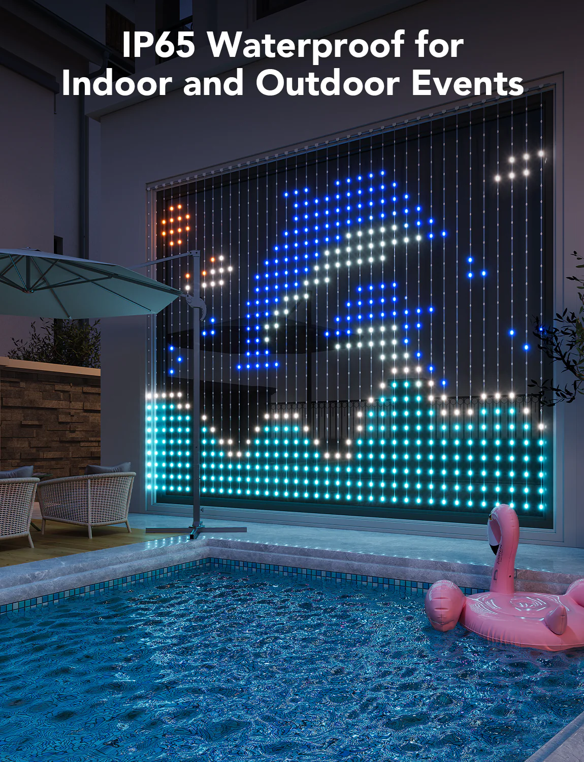 Perdea cu lumini LED Smart Govee H70B1 Curtain Lights, RGBIC, 520 LED-uri, IP65, 1.5m [6]