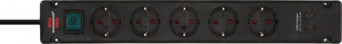 Prelungitor Brennenstuhl Bremounta 5 prize, 2 x USB-C, 3m, Buton On/Off, prindere in suruburi [2]