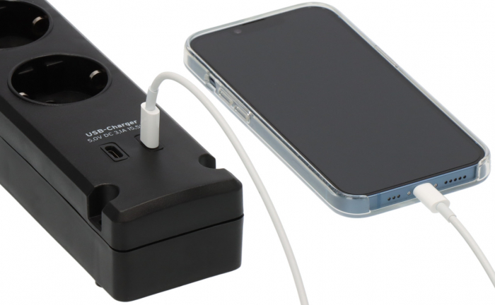 Prelungitor Brennenstuhl Bremounta 5 prize, 2 x USB-C, 3m, Buton On/Off, prindere in suruburi [6]
