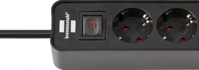 Prelungitor Brennenstuhl Ecolor 4 prize, 2xUSB-C, 1.5m Negru [4]
