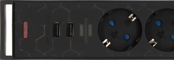 Prelungitor Brennenstuhl Gaming GSL 05 USB, 5 prize, 2 USB, 2.4A, Iluminare LED, 1,5m Buton On/Off, Incarcare rapida [5]