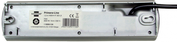 Prelungitor Brennenstuhl Primera-Line 4 prize 1.5m, H05VV-F 3G1,5,  Argintiu [6]