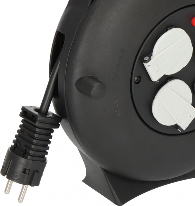Prelungitor cu tambur Brennenstuhl Vario Line, 3 prize, 2 USB, 10m, H05VV-F 3G1,5 [9]
