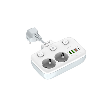 Prelungitor LDNIO SE2435, 2 prize, 3 X USB-A, 1X USB-C, incarcare rapida QC 3.0, 10A [2]