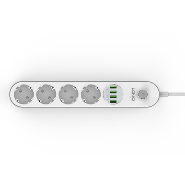 Prelungitor LDNIO SE4432, 4 prize, 4 X USB-A, PD Quick Charge, 17W, 2m [3]