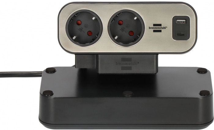 Prelungitor pentru birou Brennenstuhl estilo Duplex Desktop, 10 prize, 1 USB, 1 USB-C 30W, 2m [2]