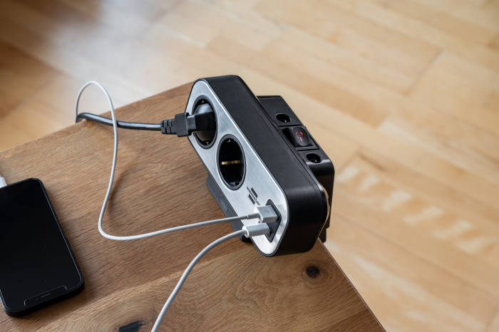 Prelungitor pentru birou Brennenstuhl estilo Duplex Desktop, 10 prize, 1 USB, 1 USB-C 30W, 2m [8]