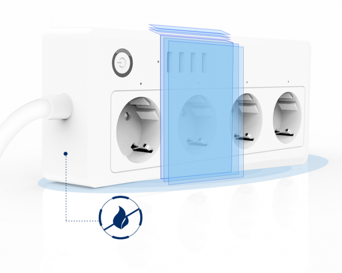 Prelungitor Smart Rovo A26, Wifi, 16A, 4 Prize Individuale, 4 USB Tuya, Alexa, Google Assistant, [8]