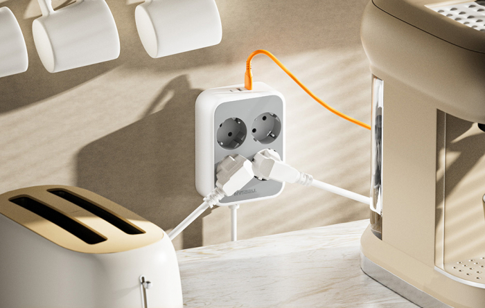 Prelungitor Tessan TS-PS01DE, 4 prize, 2 X USB-A, 1X USB-C, incarcare rapida 25W [4]