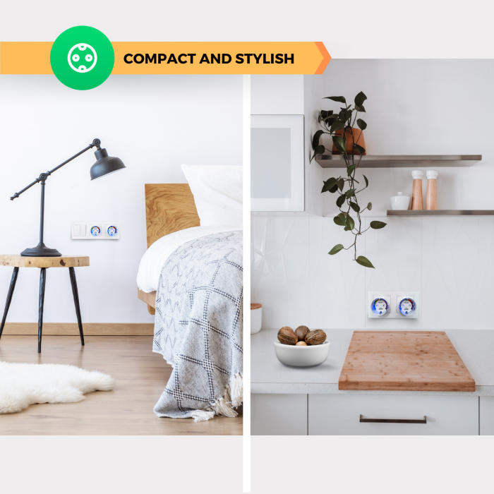 Set 2 prize inteligente WiFi NOUS A1Z, 16A - ZigBee 3.0, Monitorizare energie [10]