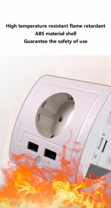 Priza inteligenta WiFi incastrata Rovo PW801E, 16A, 2X USB [9]
