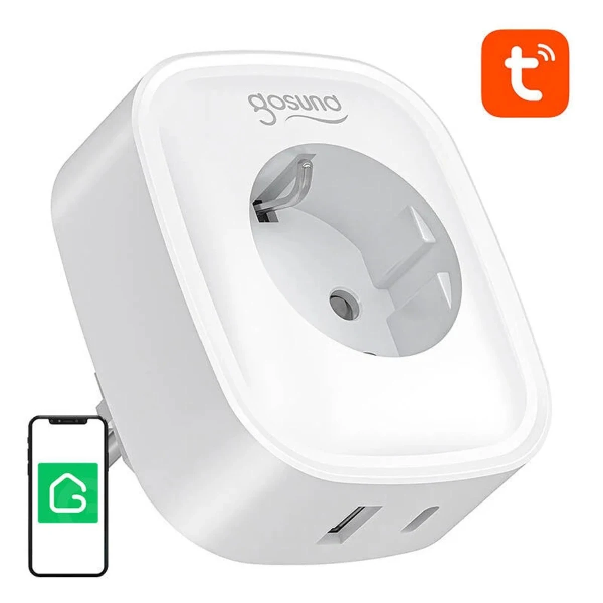 Priza inteligenta WiFi Gosund SP6,16A, USB/USB-C, Bluetooth, Monitorizare consum energie [4]