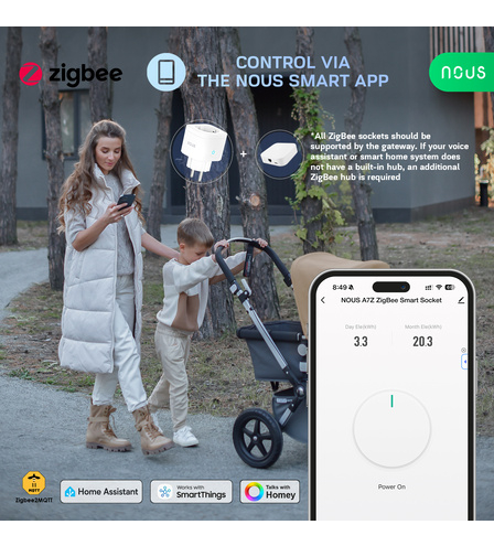 Set 3 prize inteligenta wifi Nous A7Z,16A - ZigBee 3.0, Monitorizare Consum, Compatibilă Alexa/Google [3]