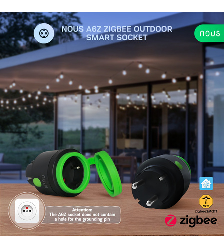Priza Inteligenta WiFi pentru exterior NOUS A6Z,16A - ZigBee 3.0, Monitorizare energie, IP44 [2]