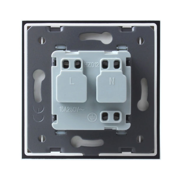 Priza simpla de perete Welaik cu rama din sticla, Alb [3]