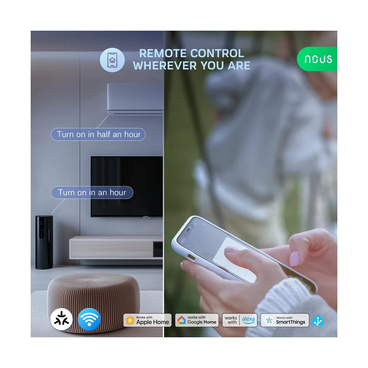 Priza SMART NOUS A7M Matter, Wi-Fi, 16A, 3680W, monitorizare consum energie, compatibila Apple Home, Alexa, Google Assistant, SmartThings [4]