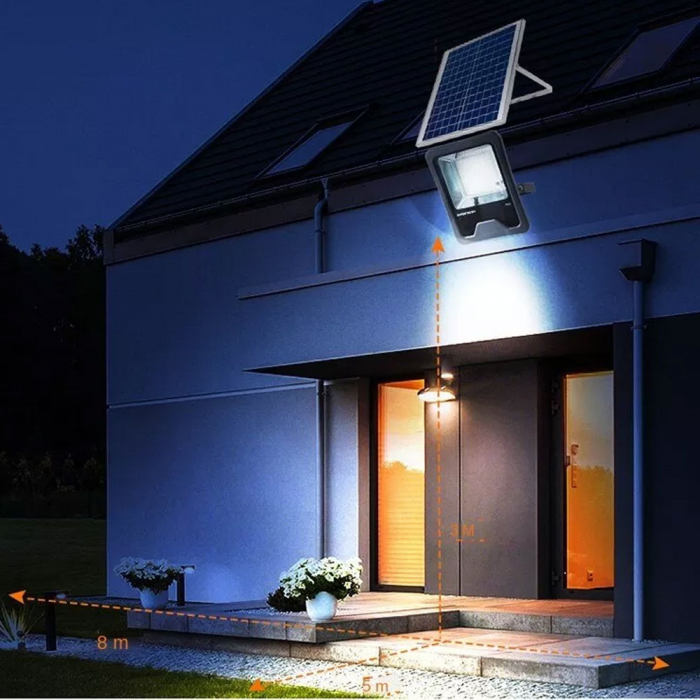 Proiector LED Superfire FF1-B, Panou solar, Senzor Lumina, 41W, 320lm, 5000mAh, Telecomanda [3]