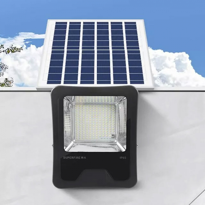 Proiector LED Superfire FF1-B, Panou solar, Senzor Lumina, 41W, 320lm, 5000mAh, Telecomanda [2]