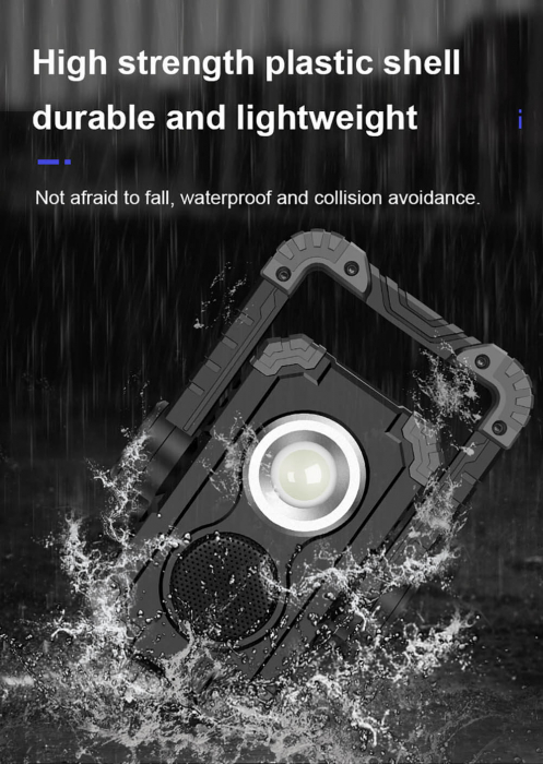 Proiector LED portabil SuperFire G11, Boxa Bluetooth, 12W, 1000lm, reincarcabil, COB, Acumulator 4400mAh [6]