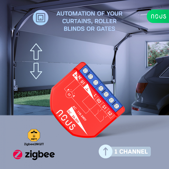 Releu inteligent pentru perdele si draperii Nous B4Z ZigBee, 1 canal [6]