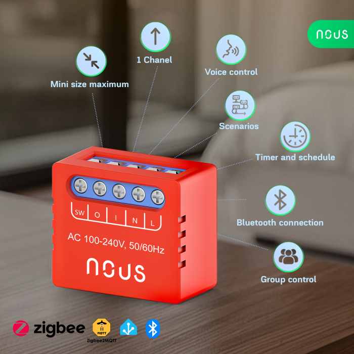 Releu SMART NOUS B6Z Zigbee,1 canal, control aplicatie, compatibil Alexa/Google Assistan, protectie suprasarcina [3]