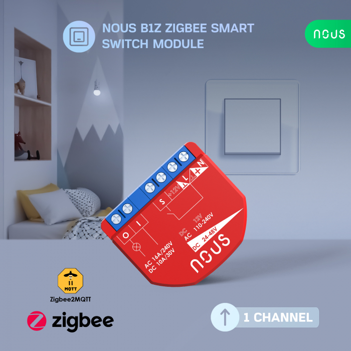 Releu inteligent Nous B2Z, 16A, ZigBee, 1 canal PM, Monitorizare energie [6]