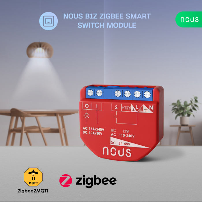 Releu inteligent Nous B2Z, 16A, ZigBee, 1 canal PM, Monitorizare energie [2]