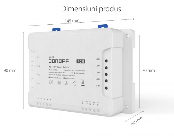 Releu Smart Wireless Sonoff 4CHR3, 4 canale, Alexa / Google Home [6]