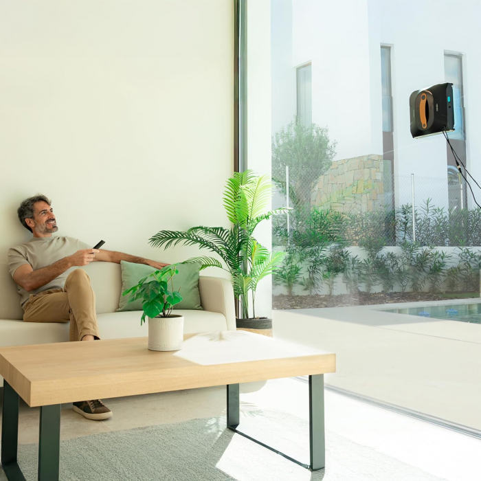 Robot curatare geamuri Cecotec Conga WinDroid 1390 DoubleSpray Connected, Pulverizare subla, Control Aplicatie , Telecomanda, 8 moduri de curatare [8]