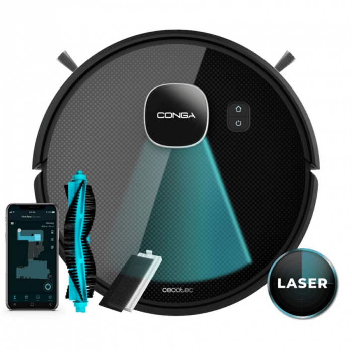Robot de aspirare Conga Eternal Max Ultimate, 4 in 1, 3000 Pa, Laser, Autonomie 110 minute, Rezervor lichide si praf, Functie mop, filtru suplimentar [2]