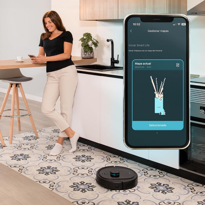 Robot de aspirare Cecotec Conga 8290 Immortal Ultra Power Home X-Treme, 7000 Pa, iTech Laser Eye, baza autocuratare, autonomie 280 minute, aspirator si mop [7]