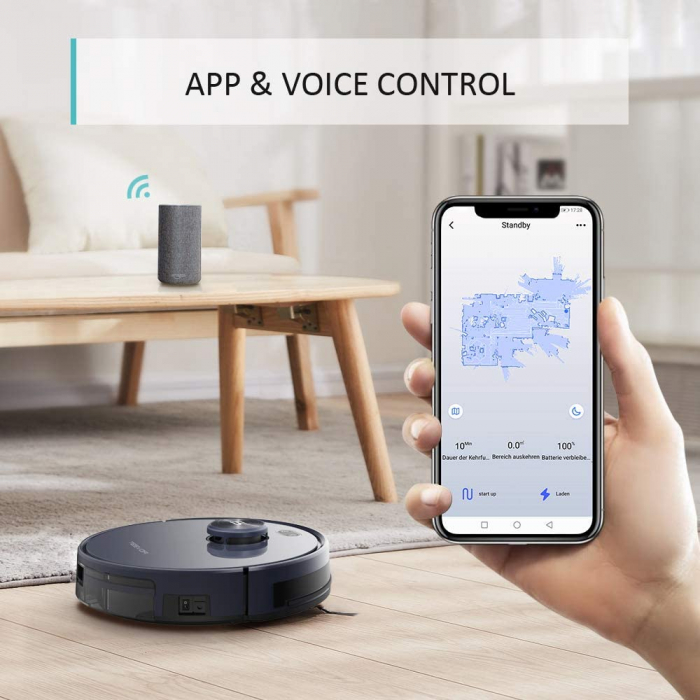 Robot de aspirare Tesvor S6, 2700 Pa, Laser, Autonomie 120 minute, Rezervor lichide si praf, Functie mop [3]