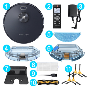 Robot de aspirare Tesvor S6, 2700 Pa, Laser, Autonomie 120 minute, Rezervor lichide si praf, Functie mop [6]