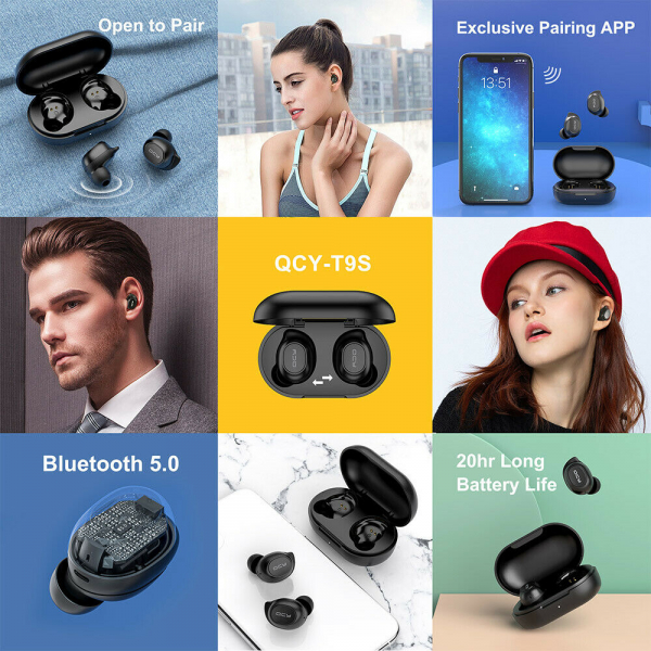 Casti audio In-Ear QCY T9S TW, Bluetooth 5.0,  TWS, True Wireless [7]
