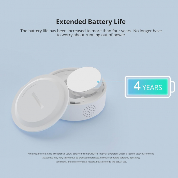 Senzor inteligent de temperatura si umiditate Zigbee Sonoff SNZB-02P (rotund) [4]