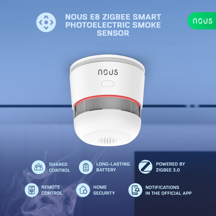 Senzor Smart de Fum Nous E8, Zigbee [2]