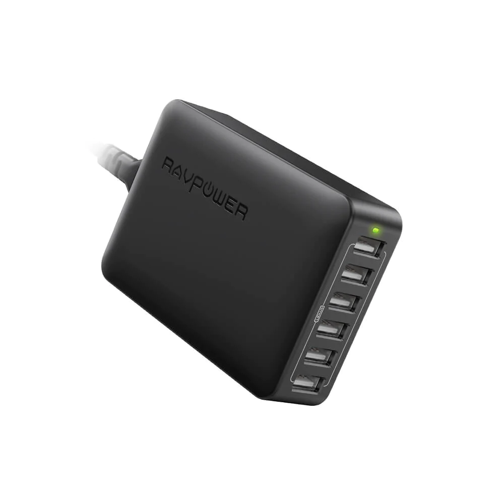 Statie de Incarcare USB cu 6 Porturi, , 2.4A / port, 12A max, Tehnologie iSmart, RavPower, RP-PC028 [2]