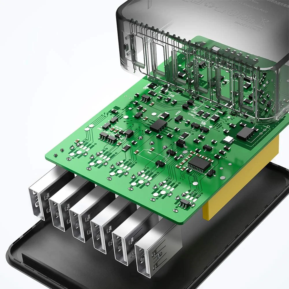 Statie de Incarcare USB cu 6 Porturi, , 2.4A / port, 12A max, Tehnologie iSmart, RavPower, RP-PC028 [4]